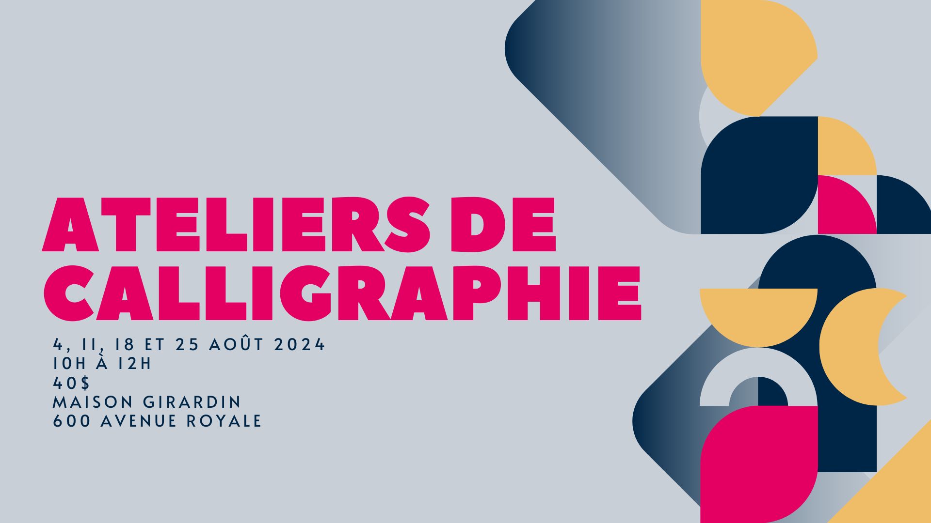 Ateliers d'initiation à la calligraphie