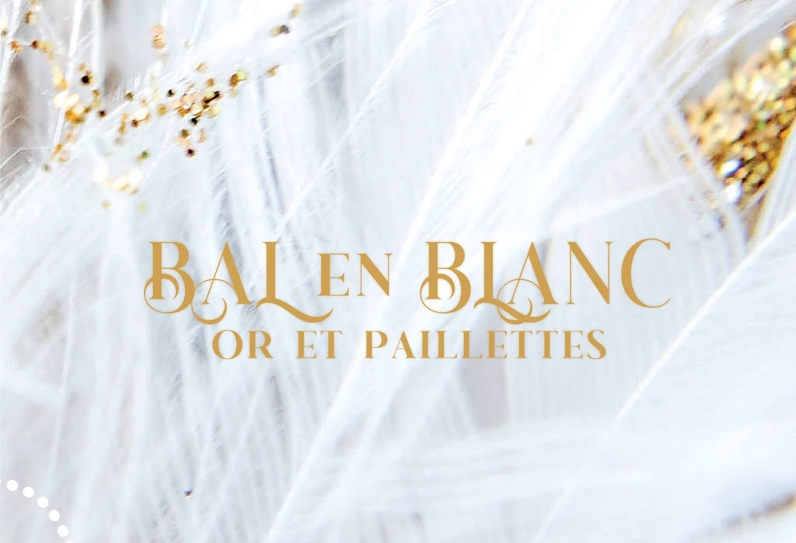 Bal en blanc or et paillettes