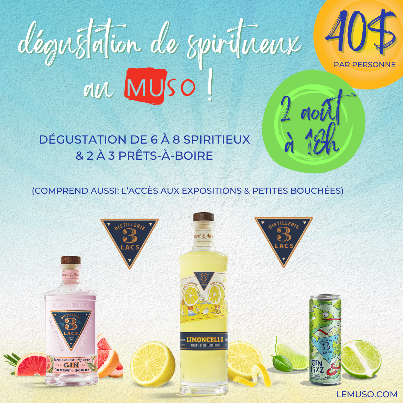 Dégustation de spiritueux 3 Lacs