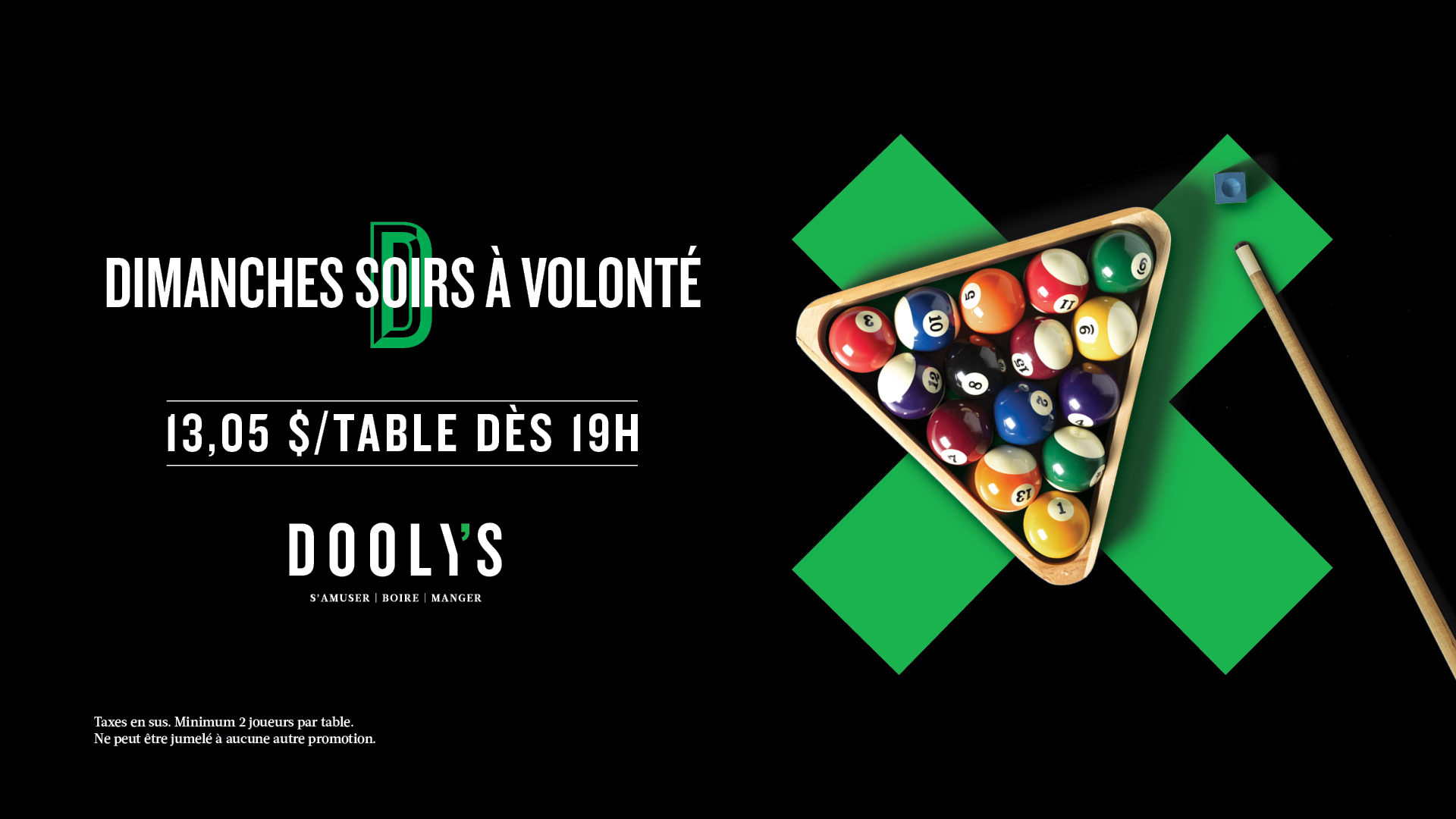 Dimanches soirs à volonté Chez DOOLY'S