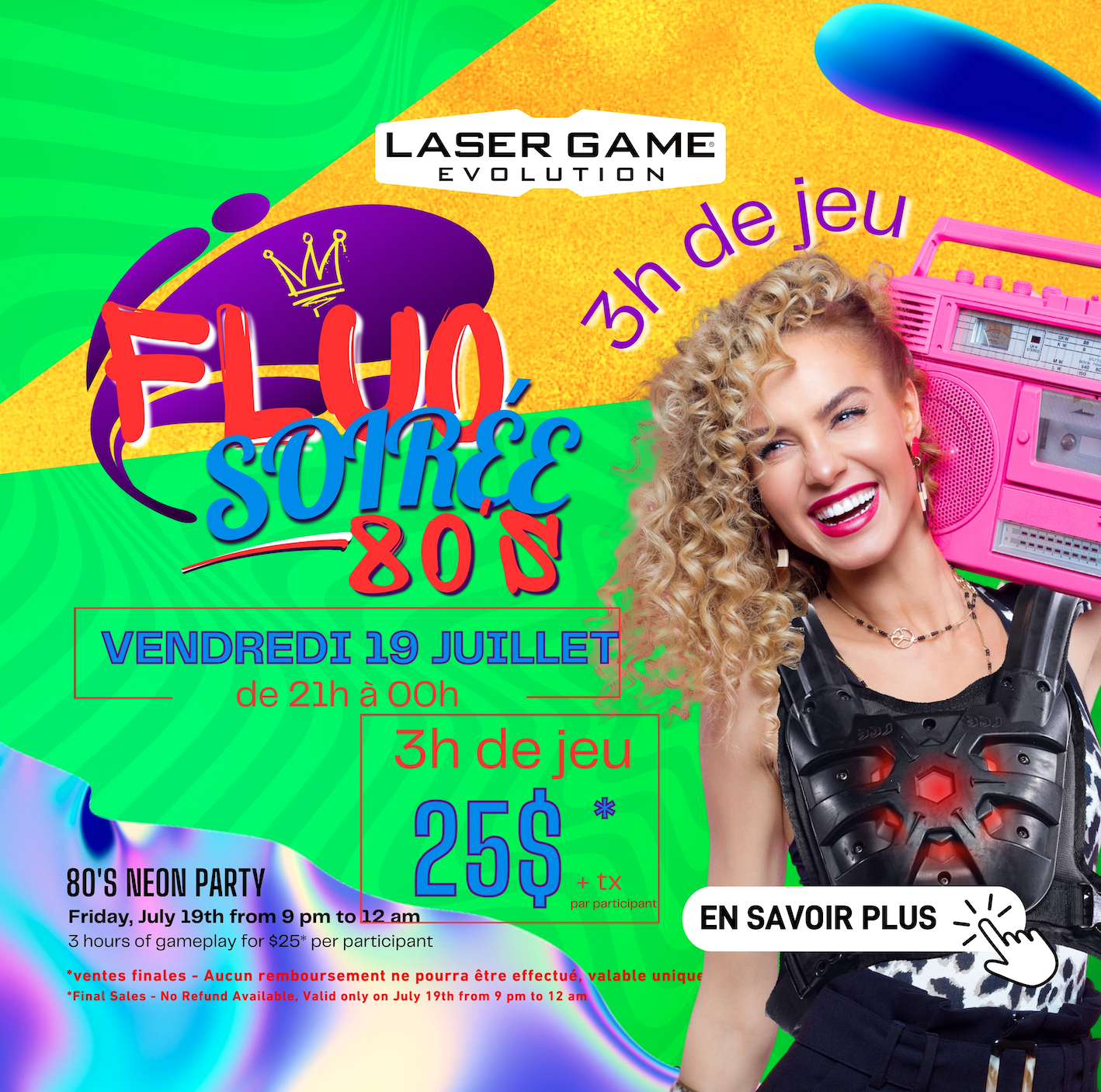 Plonge dans l'univers : Soirée Fluo 80's !