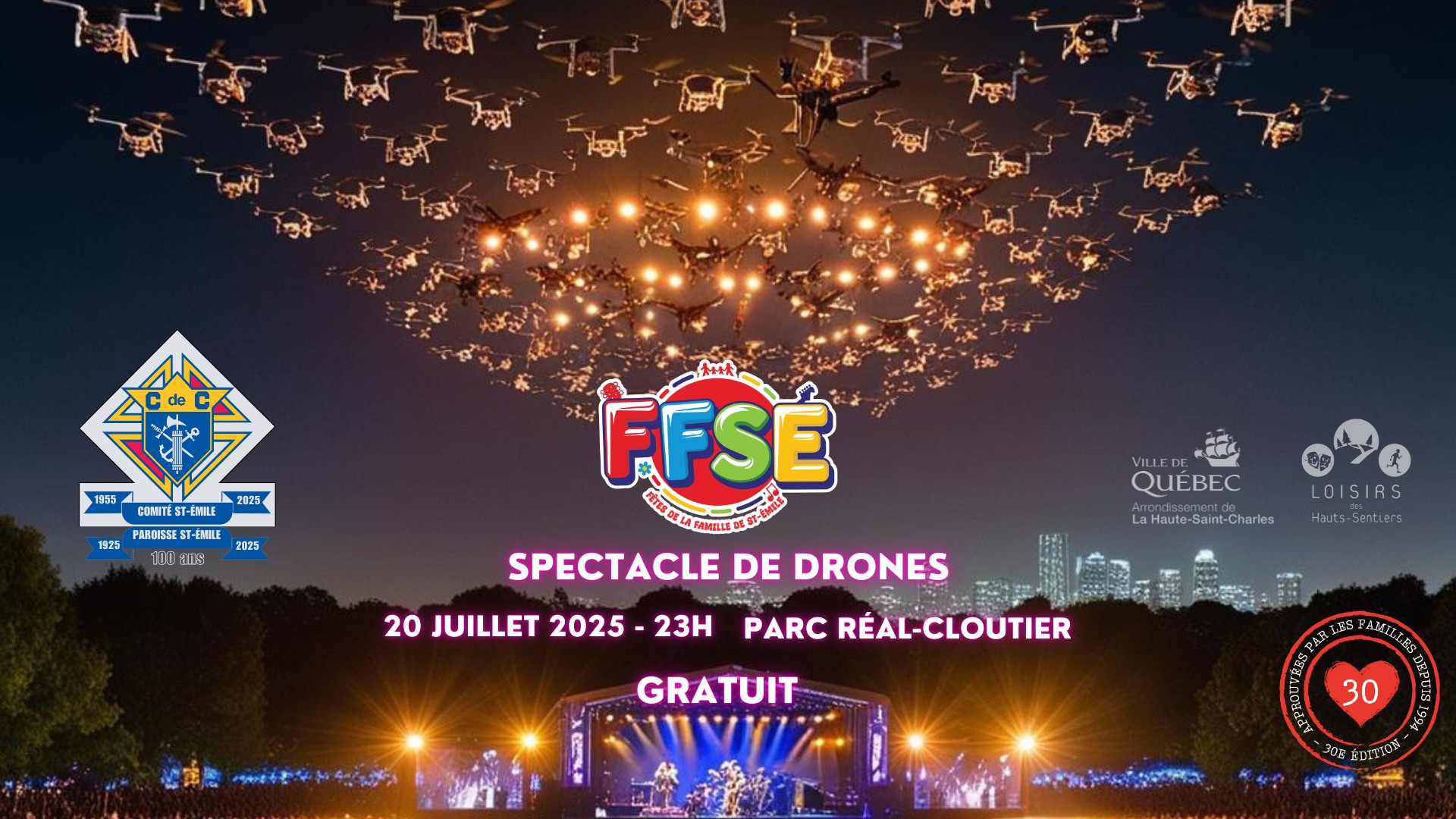 Spectacle de drones – Fêtes de la famille de St-Émile