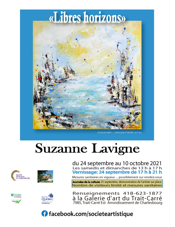 SUZANNE LAVIGNE EXPOSE À LA SOCIÉTÉ ARTISTIQUE DE CHARLESBOURG